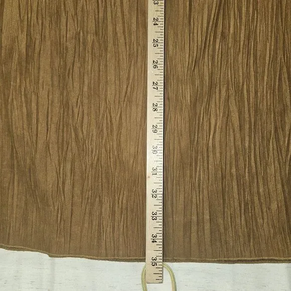 J Jill Satin Maxi Crinkle Skirt Brown Camel Size 6 Fairy Boho Western Peasant - Picture 7 of 10